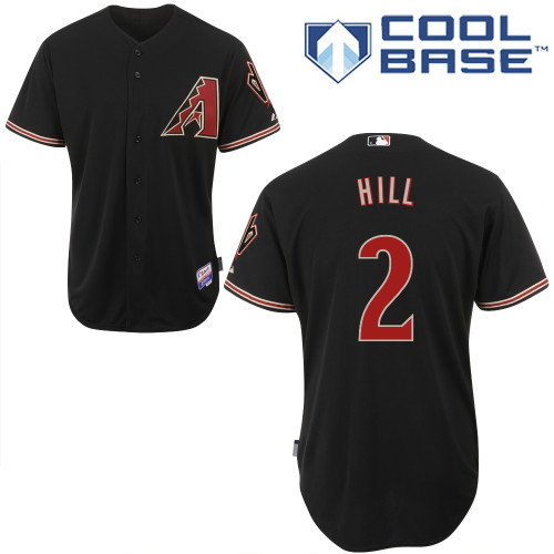 Aaron Hill #2 Youth Baseball Jersey-Arizona Diamondbacks Authentic Alternate Home Black Cool Base MLB Jersey